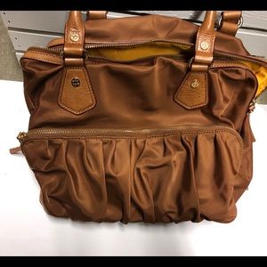 MZ Wallace authentic nylon bag with leather handles and trim